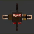Unique Decorative Weapon With Orange Long Handle Black Red Top And Spiral Design