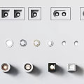 Modern Downlights And Spotlights With Various Designs And Ceiling Lighting Styles 3d model