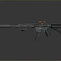 Modern Tactical Rifle With Silencer Scope Blue Black Finish And Textured Grip