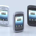 Three Samsung Mobile Phones White Gray Black With Screen Showing 1030 Time And Icons