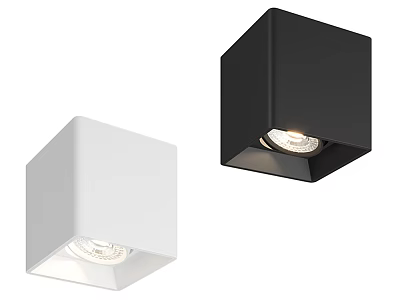 White And Black Square Recessed Spotlights With Sleek Modern Design And Bright Lighting 3d model