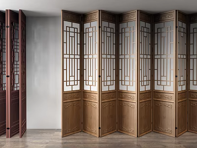 Chinese-style screen partition screen 3d model