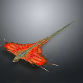 Mythical Fantasy Game Movie Character With Red Spiked Wings And Long Tail