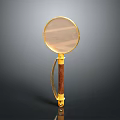 Magnifying Glass With Gold Frame And Wooden Handle For Household Daily Use