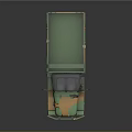 Military Cargo Truck With Green Brown Camouflage Open Bed And 6x6 Wheels