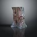Rustic Wooden Tree Stump Decoration With Natural Stone Texture For Home Decor