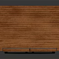 Brown Wooden Double Door Wardrobe With Black Handles And Modern Design Style