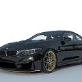 Black BMW Two Door Sports Car With Gold Alloy Wheels And Sleek Exterior