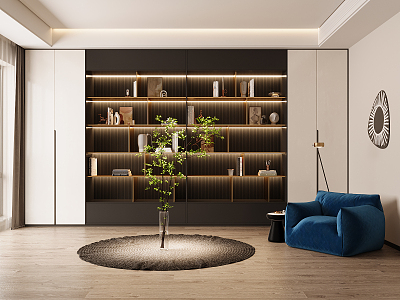 Light Luxury Bookcase 3d model