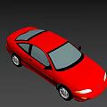 Red Two Door Compact Car With Sleek Design Silver Wheels And White Headlights