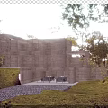 Modern Detached Villa With Concrete Structure Large Windows And Green Surroundings