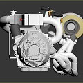 modern engine rotary cylinder engine cylinder rotary engine 3d model