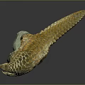 Golden Pangolin Sculpture Standing on Green Base With Detailed Scales and Lifelike Posture