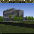 Aerial Planning of Modern Multi Story Building With Greenery and Surrounding Roads