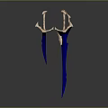 Glowing Purple Blue Gradient Daggers With Slender Blades And Decorative Handles