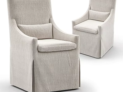 Light Colored Fabric Single Sofa with Comfortable Armrests and Backrest for Elegant Living Room Decor 3d model