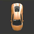 Orange Sports Car With Modern Sleek Body And Reflective Surface Design