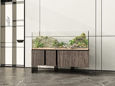 modern fish tank aquarium 3d model