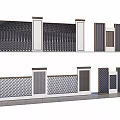 Modern Landscape Feature Wall With Grid Patterned Panels And Wooden Metal Frames 3d model