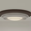 Modern Stylish Ceiling Light With Multi Layered Wooden Frame And Silver Metal Ring