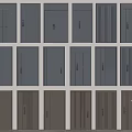 Various Modern Home Security Doors With Different Panel Designs And Colors 3d model
