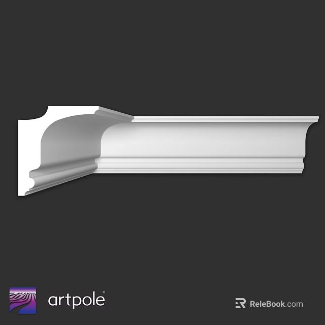 White Architectural Decorative Molding With Detailed Design For Interior Decoration 3d model 