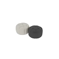 Stylish Leather Tufted Ottoman Design in Black and Cream Colors for Modern Interior Spaces