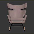 Pink Upholstered Rocking Accent Chair Featuring Wooden Rocking Legs And Modern Stylish Design