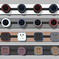 Modern socket switch socket panel 3d model