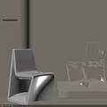 Modern Transparent Acrylic Single Chair With Sleek Geometric Design And White Accent