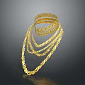 Elegant Gold Fashion Accessories With Layered Chains And Intricate Design For Stylish Outfits
