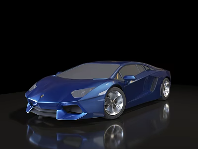 Blue Luxury Sports Car With Sleek Design And Shiny Reflective Surface 3d model