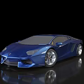 Blue Luxury Sports Car With Sleek Design And Shiny Reflective Surface