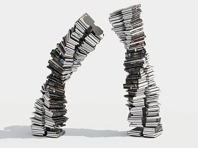 Stacked Books Forming Arch Structure Creative Book Display Design 3d model Stacked Books Forming Arch Structure Creative Book Display Design 3d model