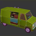 minibus minivan driverless bus school bus van box car 3d model