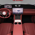 Sleek Purple Electric Coupe SUV Car With Red Interior And Modern Sporty Design