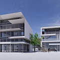 Modern Detached Villa Complex With Green Roofs Courtyard And Connecting Walkways