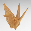 Golden Mesh Origami Crane Decorative Ornament Set for Home Decor