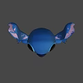 Cute Blue Animated Game Movie Character Stitch With Big Ears Standing