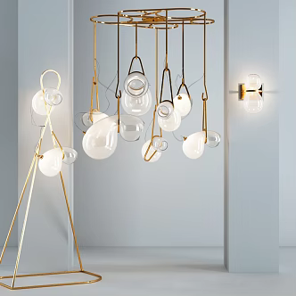 Modern lamp combination metal lamp combination 3d model