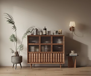 Low Cabinet Bucket Cabinet Decorative Cabinet Sideboard Potted Plant Ornaments 3d model