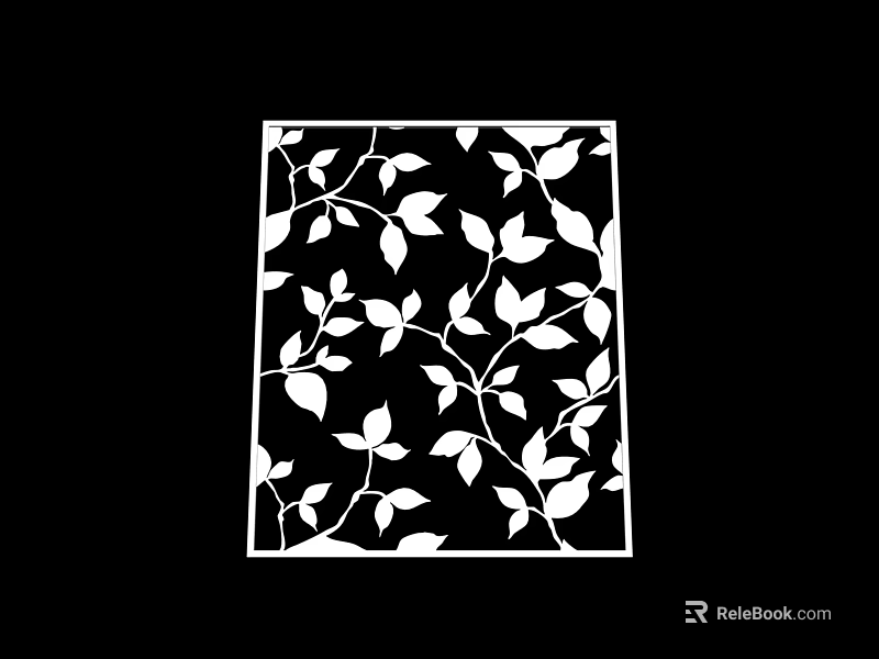 Stylish Room Divider With Intricate Leaf Pattern Design For Home Decor 3d model 