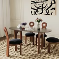 Dining table and chair 3d model