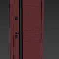 Maroon Security Door Design With Open And Closed States Metal Frame And Security Features 3d model