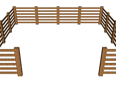 Wooden Circular Fence Structure With Horizontal Vertical Slats For Outdoor Use 3d model