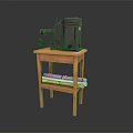 Old Fashioned Projector On Small Wooden Table With Two Layers And Lower Layer Sticks