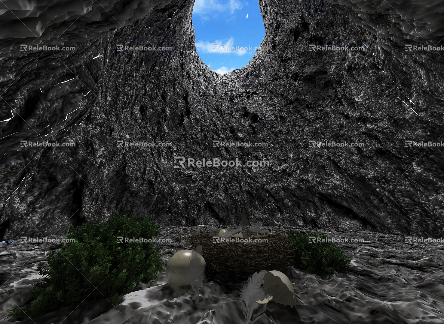 Cave Tiankeng Realistic Cave Tiankeng Rock Cave Geology Geomorphology Cave Cave Grotto Natural Tiankeng Slab Stone Ladder Bird's Nest Bird's Egg 3d model