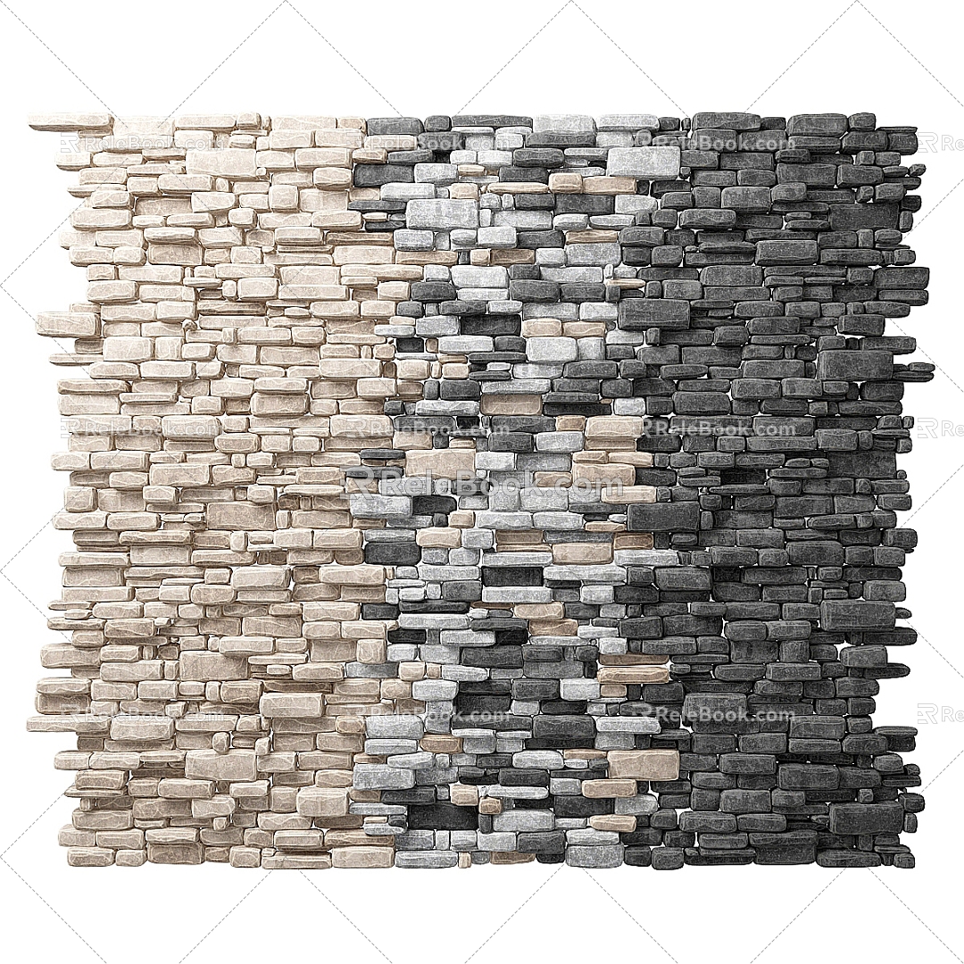 Stone brick for modern wall decoration 3d model