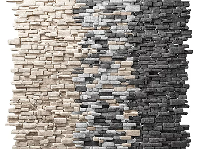 Stone Tile Wall Decor With Gradient Color 3d model