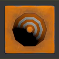 Orange And White Traffic Cone Design With Striped Pattern And Square Base